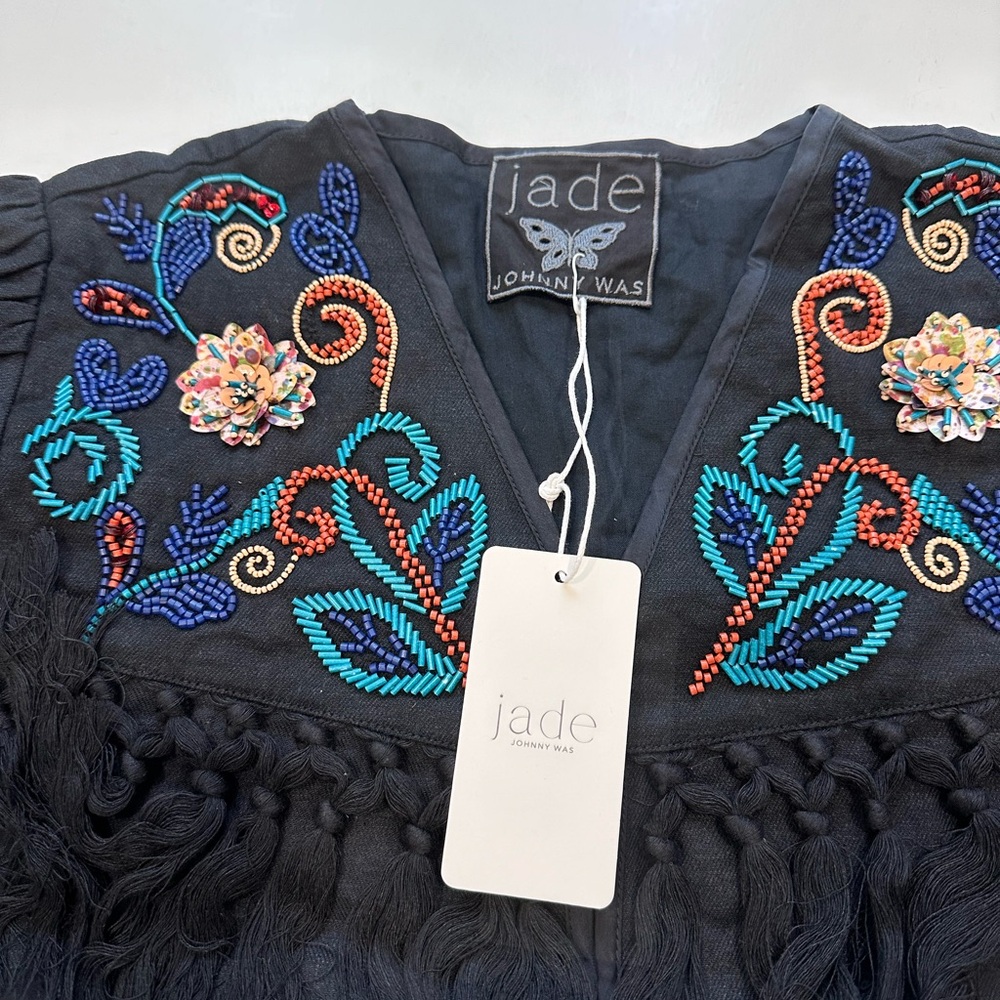 Johnny Was Jade Carmina Bolero Visalia In Black Size Small NWT